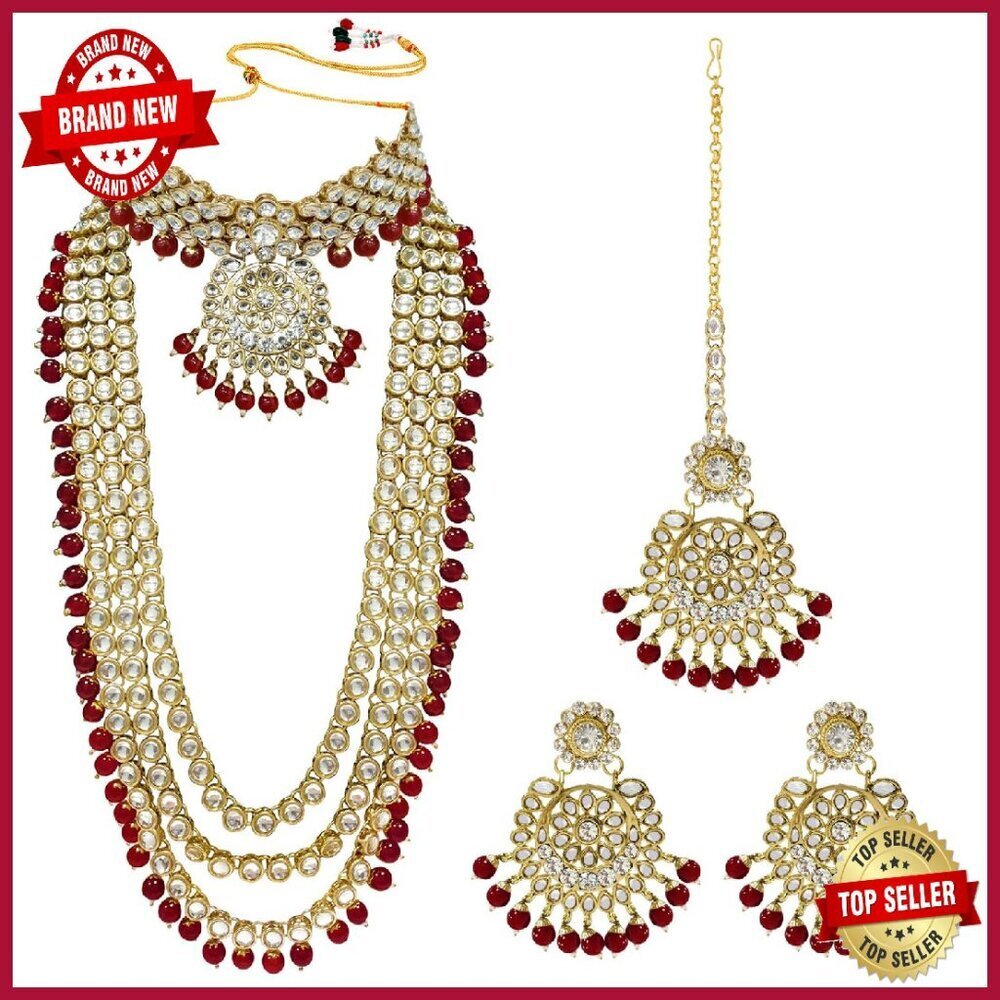 Heavy Bridal Jewelry Set Traditional Indian Wedding Gift Women